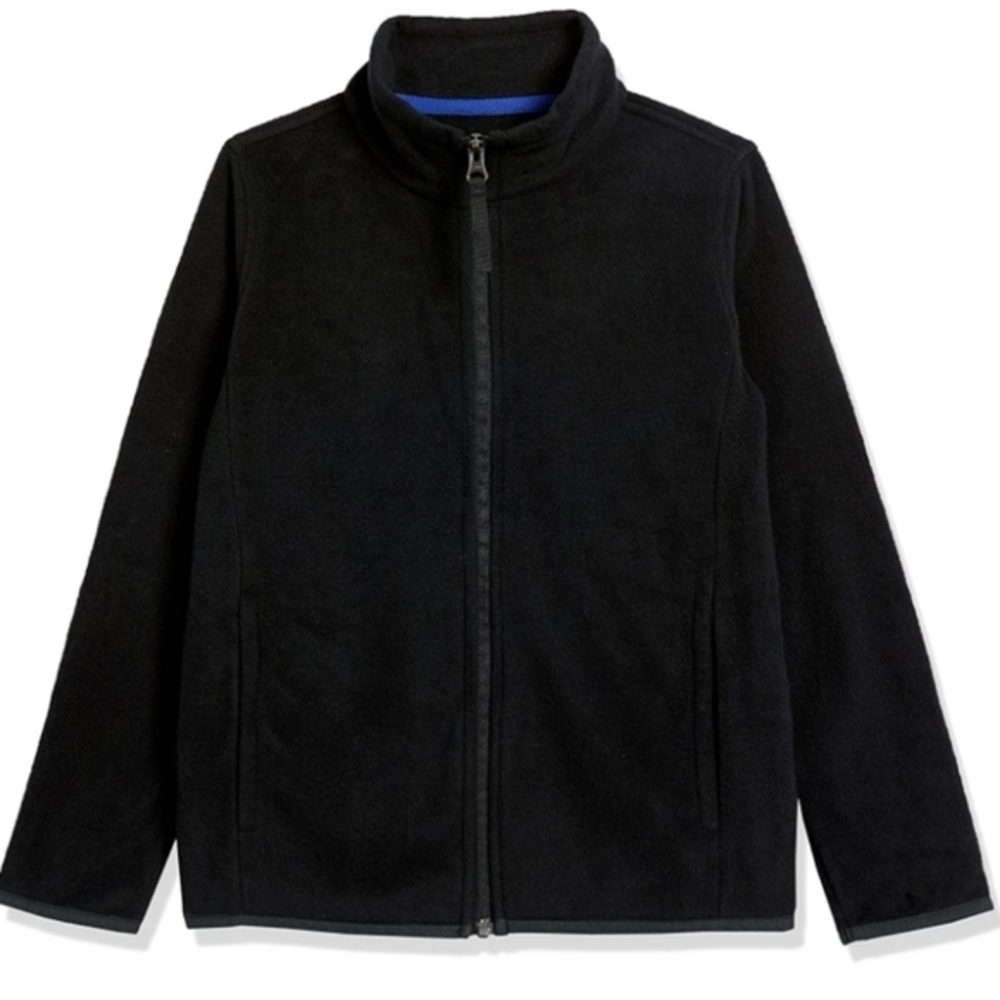 Amazon Essentials Boys Black Full Zip Fleece Jacket – Size 12 NWT